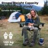 imageKingCamp Oversized Camping Folding Chair with Lumbar Support Heavy Duty Ergonomic Padded Arm Chair with Cooler Bag Cup Holder Portable for OutdoorBlackMediumgrey