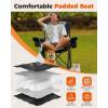 imageKingCamp Oversized Camping Folding Chair with Lumbar Support Heavy Duty Ergonomic Padded Arm Chair with Cooler Bag Cup Holder Portable for OutdoorBlackGrey1 Pack