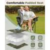 imageKingCamp Oversized Camping Folding Chair with Lumbar Support Heavy Duty Ergonomic Padded Arm Chair with Cooler Bag Cup Holder Portable for OutdoorGreenGrey2 Pack