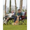 imageKingCamp Oversized Camping Folding Chair with Lumbar Support Heavy Duty Ergonomic Padded Arm Chair with Cooler Bag Cup Holder Portable for OutdoorGreenGrey2 Pack