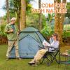 imageKingCamp Oversized Camping Folding Chair with Lumbar Support Heavy Duty Ergonomic Padded Arm Chair with Cooler Bag Cup Holder Portable for OutdoorGrey