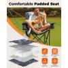 imageKingCamp Oversized Camping Folding Chair with Lumbar Support Heavy Duty Ergonomic Padded Arm Chair with Cooler Bag Cup Holder Portable for OutdoorLightgreyGrey 1 Pack