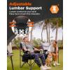 imageKingCamp Oversized Camping Folding Chair with Lumbar Support Heavy Duty Ergonomic Padded Arm Chair with Cooler Bag Cup Holder Portable for OutdoorLightgreyGrey 1 Pack