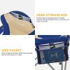 imageKingCamp Oversized Camping Folding Chair with Lumbar Support Heavy Duty Ergonomic Padded Arm Chair with Cooler Bag Cup Holder Portable for OutdoorNavyBeigeoo