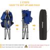 imageKingCamp Oversized Camping Folding Chair with Lumbar Support Heavy Duty Ergonomic Padded Arm Chair with Cooler Bag Cup Holder Portable for OutdoorNavyBeigeoo