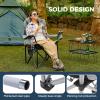 imageKingCamp Oversized Camping Folding Chair with Lumbar Support Heavy Duty Ergonomic Padded Arm Chair with Cooler Bag Cup Holder Portable for OutdoorNavyGrey