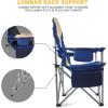 imageKingCamp Oversized Camping Folding Chair with Lumbar Support Heavy Duty Ergonomic Padded Arm Chair with Cooler Bag Cup Holder Portable for OutdoorNavyBeigeoo