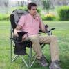 imageKingCamp Oversized Camping Folding Chair with Lumbar Support Heavy Duty Ergonomic Padded Arm Chair with Cooler Bag Cup Holder Portable for OutdoorNavyBeigeoo