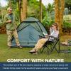 imageKingCamp Oversized Camping Folding Chair with Lumbar Support Heavy Duty Ergonomic Padded Arm Chair with Cooler Bag Cup Holder Portable for OutdoorNavyGrey