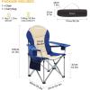 imageKingCamp Oversized Camping Folding Chair with Lumbar Support Heavy Duty Ergonomic Padded Arm Chair with Cooler Bag Cup Holder Portable for OutdoorNavyBeigeoo
