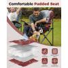 imageKingCamp Oversized Camping Folding Chair with Lumbar Support Heavy Duty Ergonomic Padded Arm Chair with Cooler Bag Cup Holder Portable for OutdoorRedGrey2 Pack