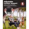 imageKingCamp Oversized Camping Folding Chair with Lumbar Support Heavy Duty Ergonomic Padded Arm Chair with Cooler Bag Cup Holder Portable for OutdoorRedGrey2 Pack