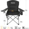 imageKingCamp Oversized Folding Camping Chair for Adults Portable Outdoor Lawn Heavy Duty with Cooler Cup Holder Side PocketCarry Bag 1 Pack Black