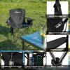 imageKingCamp Oversized Folding Camping Chair for Adults Portable Outdoor Lawn Heavy Duty with Cooler Cup Holder Side PocketCarry Bag 1 Pack Black