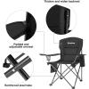 imageKingCamp Oversized Folding Camping Chair for Adults Portable Outdoor Lawn Heavy Duty with Cooler Cup Holder Side PocketCarry Bag 2 Pack Black