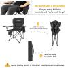 imageKingCamp Oversized Folding Camping Chair for Adults Portable Outdoor Lawn Heavy Duty with Cooler Cup Holder Side PocketCarry Bag 2 Pack Black