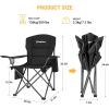 imageKingCamp Oversized Folding Camping Chair for Adults Portable Outdoor Lawn Heavy Duty with Cooler Cup Holder Side PocketCarry Bag 2 Pack Black