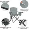 imageKingCamp Oversized Folding Camping Chair for Adults Portable Outdoor Lawn Heavy Duty with Cooler Cup Holder Side PocketCarry Bag 2 Pack Grey