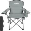 imageKingCamp Oversized Folding Camping Chair for Adults Portable Outdoor Lawn Heavy Duty with Cooler Cup Holder Side PocketCarry Bag 2 Pack Grey