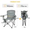 imageKingCamp Oversized Folding Camping Chair for Adults Portable Outdoor Lawn Heavy Duty with Cooler Cup Holder Side PocketCarry Bag 2 Pack Grey