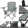 imageKingCamp Oversized Folding Camping Chair for Adults Portable Outdoor Lawn Heavy Duty with Cooler Cup Holder Side PocketCarry Bag 2 Pack Grey