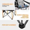 imageKingCamp Portable Folding Camping Quad Chair Oversized Fully Cushioned Seat with Side Pocket and Cup Holder for Tailgates Beach Lawn2pack Black