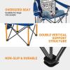 imageKingCamp Portable Folding Camping Quad Chair Oversized Fully Cushioned Seat with Side Pocket and Cup Holder for Tailgates Beach Lawn2pack Blue