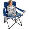 imageKingCamp Portable Folding Camping Quad Chair Oversized Fully Cushioned Seat with Side Pocket and Cup Holder for Tailgates Beach Lawn2pack Blue
