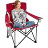 imageKingCamp Portable Folding Camping Quad Chair Oversized Fully Cushioned Seat with Side Pocket and Cup Holder for Tailgates Beach Lawn2pack Red