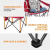 imageKingCamp Portable Folding Camping Quad Chair Oversized Fully Cushioned Seat with Side Pocket and Cup Holder for Tailgates Beach Lawn2pack Red