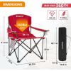 imageKingCamp Portable Folding Camping Quad Chair Oversized Fully Cushioned Seat with Side Pocket and Cup Holder for Tailgates Beach Lawn2pack Red
