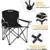 imageKingCamp Portable Folding Camping Quad Chair Oversized Fully Cushioned Seat with Side Pocket and Cup Holder for Tailgates Beach LawnBlack