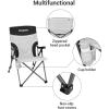 imageKingCamp Portable Folding Camping Quad Chair Oversized Fully Cushioned Seat with Side Pocket and Cup Holder for Tailgates Beach LawnBlackGrey