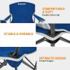 imageKingCamp Portable Folding Camping Quad Chair Oversized Fully Cushioned Seat with Side Pocket and Cup Holder for Tailgates Beach LawnBlue