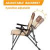 imageKingCamp Portable Folding Camping Quad Chair Oversized Fully Cushioned Seat with Side Pocket and Cup Holder for Tailgates Beach LawnKhakiCoffee