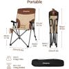 imageKingCamp Portable Folding Camping Quad Chair Oversized Fully Cushioned Seat with Side Pocket and Cup Holder for Tailgates Beach LawnKhakiCoffee