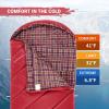 imageKingCamp Sleeping Bag for Adults Cold Weather ampamp Warm Extra Wide Big ampamp Tall XL Portable Waterproof Flannel Sleeping Bags Essentials Gear Accessories for Camping Backpacking Hiking Indoor ampamp OutdoorUltimate warmth 53lbs Wine