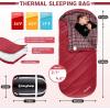 imageKingCamp Sleeping Bag for Adults Cold Weather ampamp Warm Extra Wide Big ampamp Tall XL Portable Waterproof Flannel Sleeping Bags Essentials Gear Accessories for Camping Backpacking Hiking Indoor ampamp OutdoorThermal Pod 46lbs Red