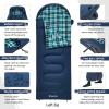 imageKingCamp Sleeping Bag for Adults Cold Weather ampamp Warm XL Big and Tall Flannel Sleeping Bags with Compression Sack Portable Waterproof Essentials Gear Accessories for Outdoor Camping90 x 35  539F NAVY