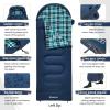 imageKingCamp Sleeping Bag for Adults Cold Weather ampamp Warm XL Big and Tall Flannel Sleeping Bags with Compression Sack Portable Waterproof Essentials Gear Accessories for Outdoor Camping90 x 35  845F NAVY