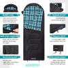imageKingCamp Sleeping Bag for Adults Cold Weather ampamp Warm XL Big and Tall Flannel Sleeping Bags with Compression Sack Portable Waterproof Essentials Gear Accessories for Outdoor Camping90 x 35  539F BLACK