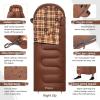 imageKingCamp Sleeping Bag for Adults Cold Weather ampamp Warm XL Big and Tall Flannel Sleeping Bags with Compression Sack Portable Waterproof Essentials Gear Accessories for Outdoor Camping90 x 35  539F COFFEE