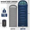 imageKingCamp Sleeping Bag for Adults Cold Weather ampamp Warm XL Big and Tall Flannel Sleeping Bags with Compression Sack Portable Waterproof Essentials Gear Accessories for Outdoor Camping90 x 35  845F NAVY
