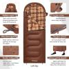 imageKingCamp Sleeping Bag for Adults Cold Weather ampamp Warm XL Big and Tall Flannel Sleeping Bags with Compression Sack Portable Waterproof Essentials Gear Accessories for Outdoor Camping90 x 35  539F COFFEE