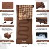 imageKingCamp Sleeping Bag for Adults Cold Weather ampamp Warm XL Big and Tall Flannel Sleeping Bags with Compression Sack Portable Waterproof Essentials Gear Accessories for Outdoor Camping75 x 33  539F COFFEE