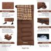 imageKingCamp Sleeping Bag for Adults Cold Weather ampamp Warm XL Big and Tall Flannel Sleeping Bags with Compression Sack Portable Waterproof Essentials Gear Accessories for Outdoor Camping75 x 33  539F COFFEE