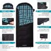 imageKingCamp Sleeping Bag for Adults Cold Weather ampamp Warm XL Big and Tall Flannel Sleeping Bags with Compression Sack Portable Waterproof Essentials Gear Accessories for Outdoor Camping90 x 35  845F BLACK
