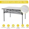 imageKingCamp Spacious Tabletop Area Aluminum Compact Roll 46 Person Stable Adjustable Feet Table with Carry Bag for Outdoor Camp Picnic BlackSiver535quot275quot with Storage Layer