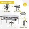 imageKingCamp Spacious Tabletop Area Aluminum Compact Roll 46 Person Stable Adjustable Feet Table with Carry Bag for Outdoor Camp Picnic BlackSiver535quot275quot with Storage Layer