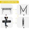 imageKingCamp Spacious Tabletop Area Aluminum Compact Roll 46 Person Stable Adjustable Feet Table with Carry Bag for Outdoor Camp Picnic BlackSiver535quot275quot with Storage Layer